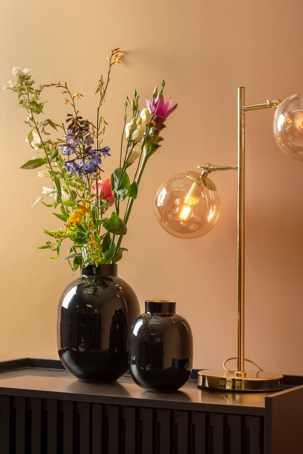 nutid Vase Mila lille jernemalje sort