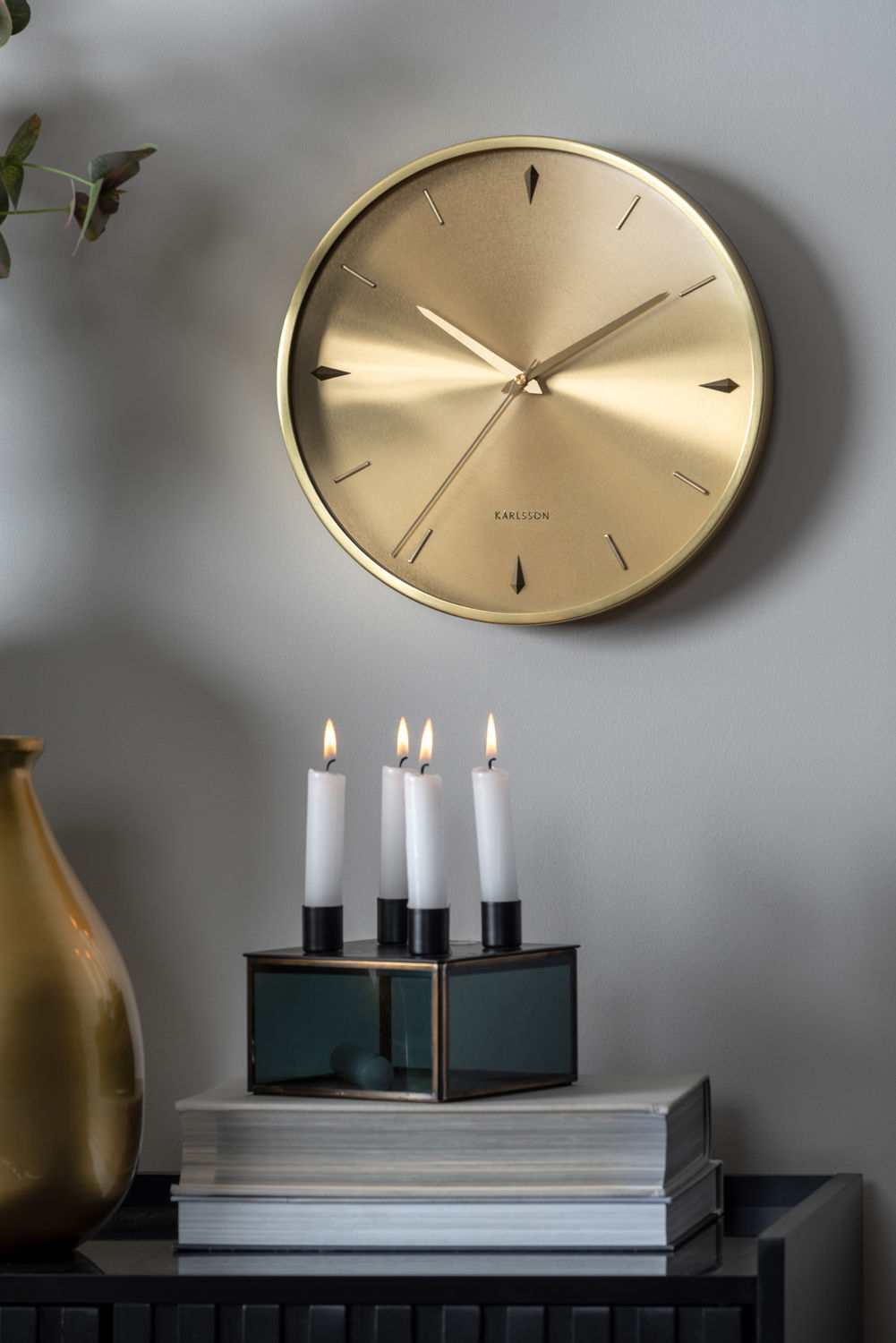 nutid Lysestage Boxed firkantet glas sort