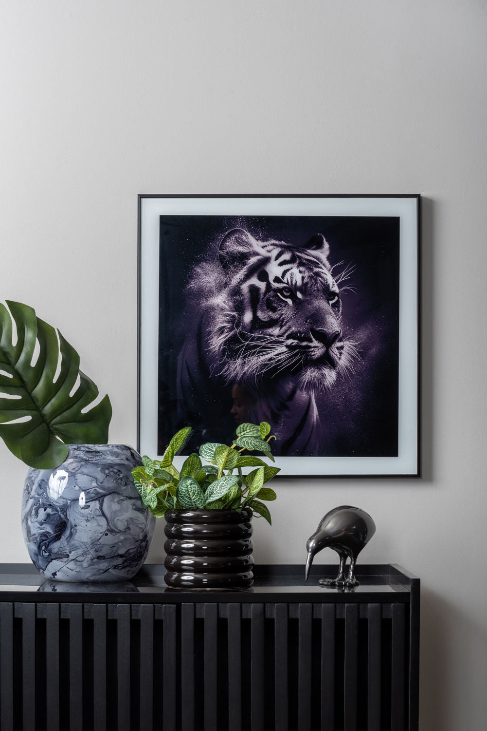 nutid Fotokunst Tigerglas sort/hvid