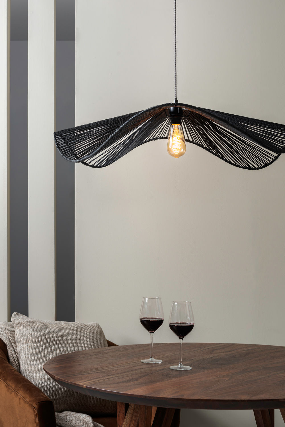 Leitmotiv Pendant lamp Sombra large paper rope black