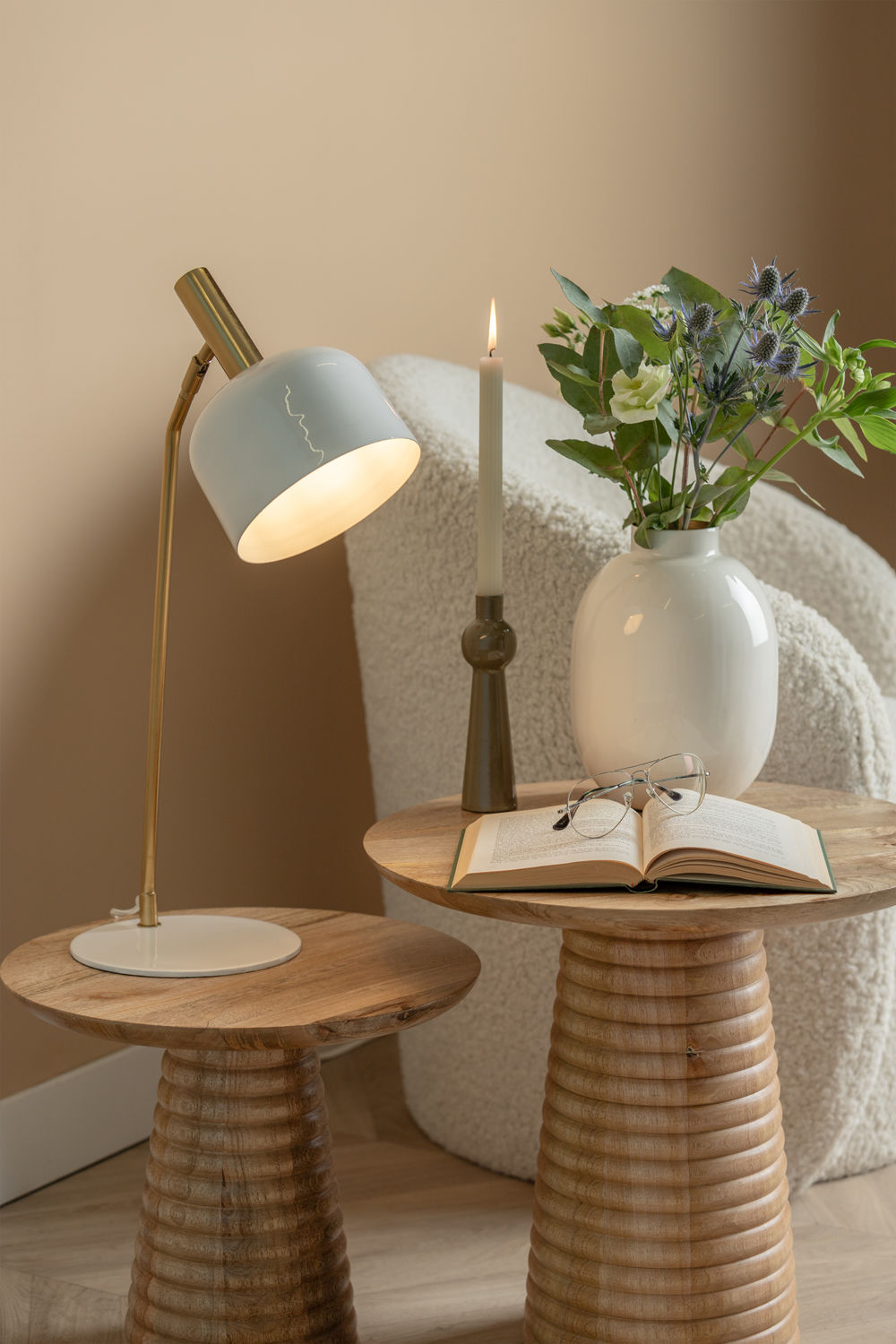 Leitmotiv Bordlampe Smart emalje hvid