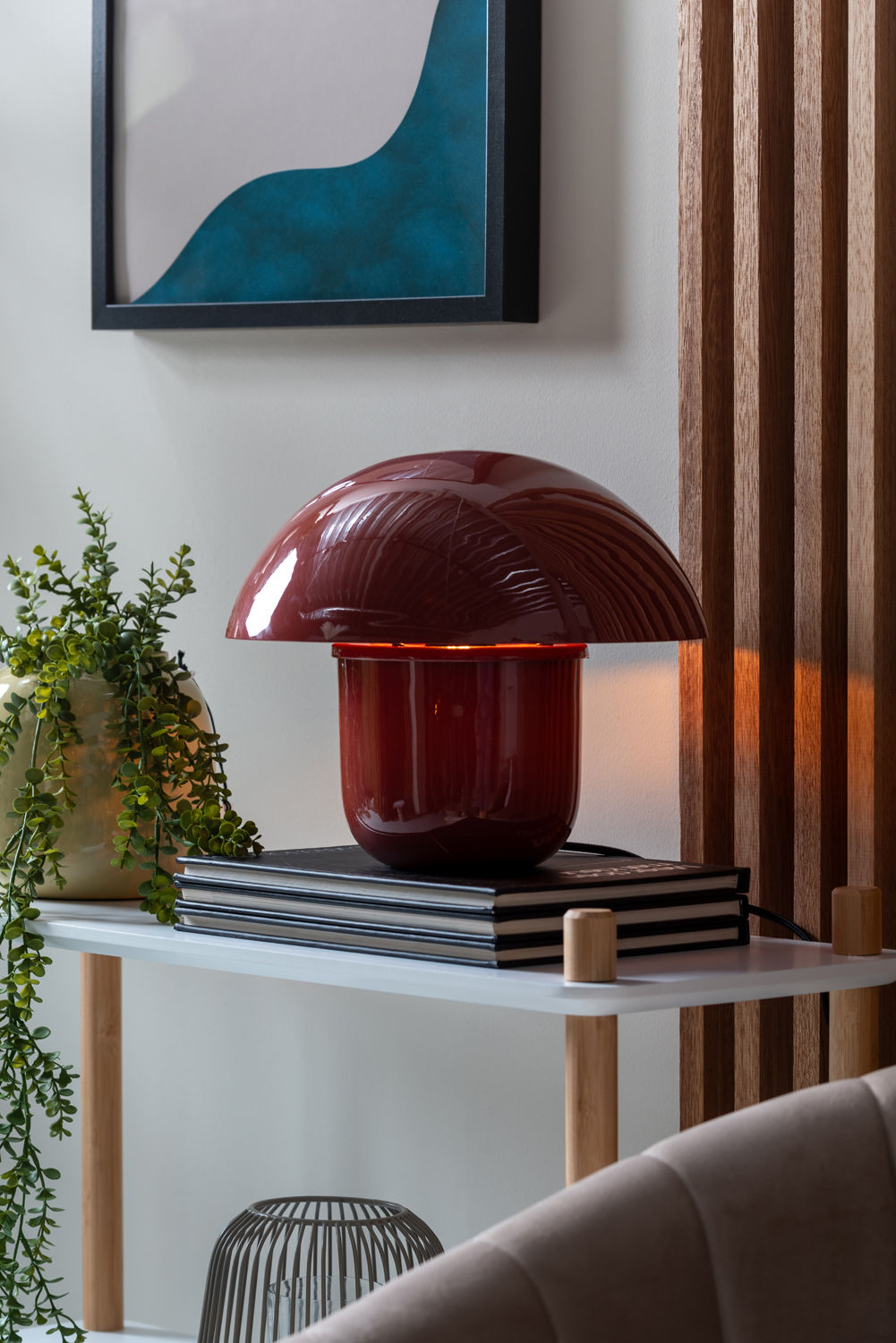 Leitmotiv Bordlampe Fat Mushroom rød okker