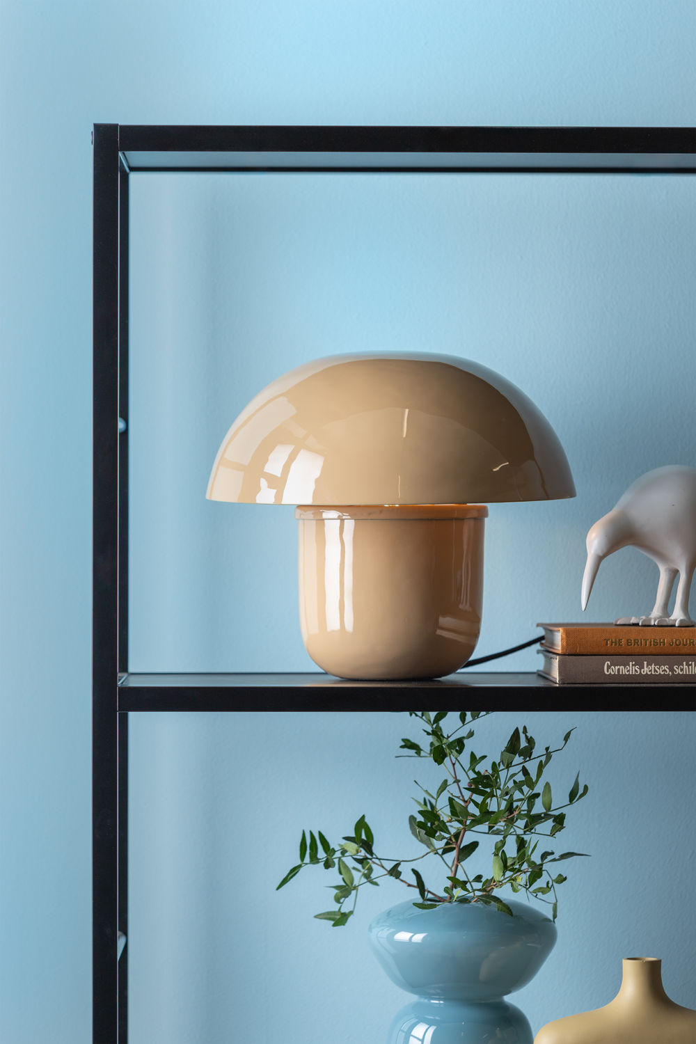 Leitmotiv Bordlampe Fat Mushroom emalje blød brun