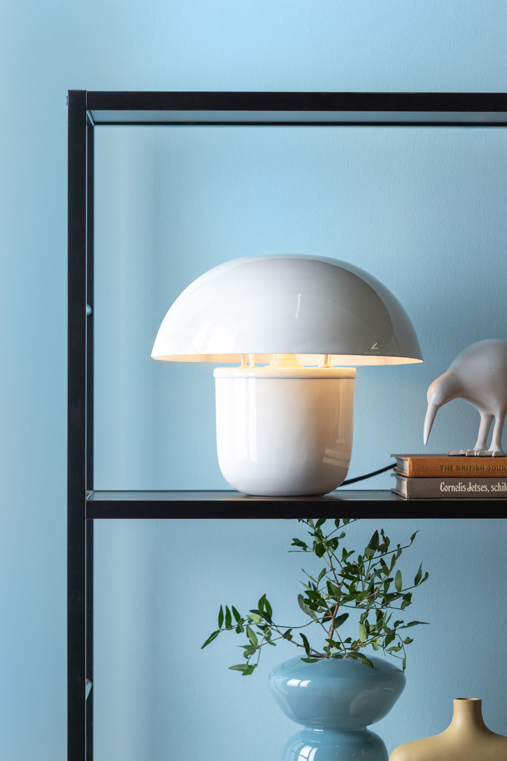 Leitmotiv Bordlampe Fat Mushroom emalje hvid