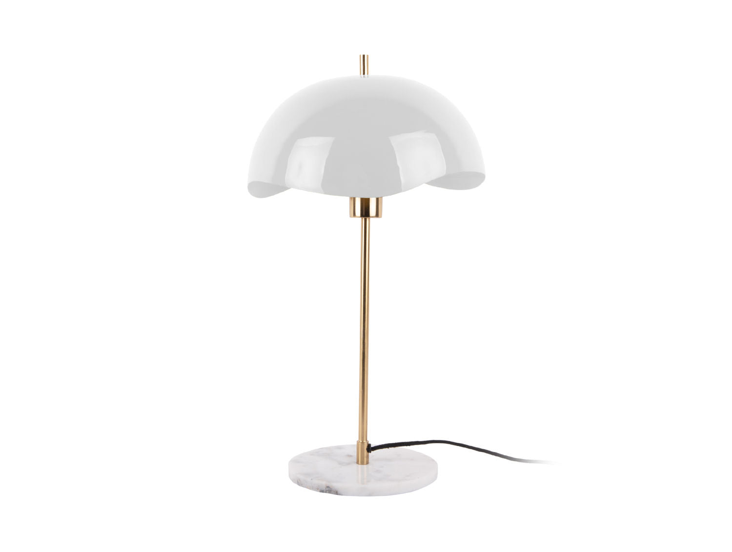Leitmotiv Bordlampe Waved Dome emalje hvid