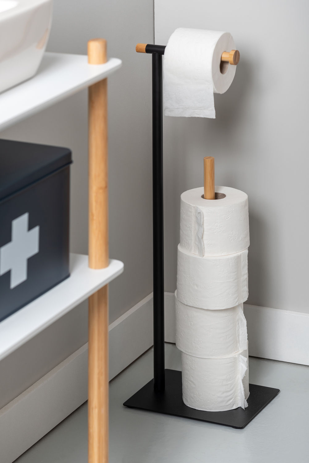 nutid Toiletrulleholder Bamboo Accent Deluxe sort