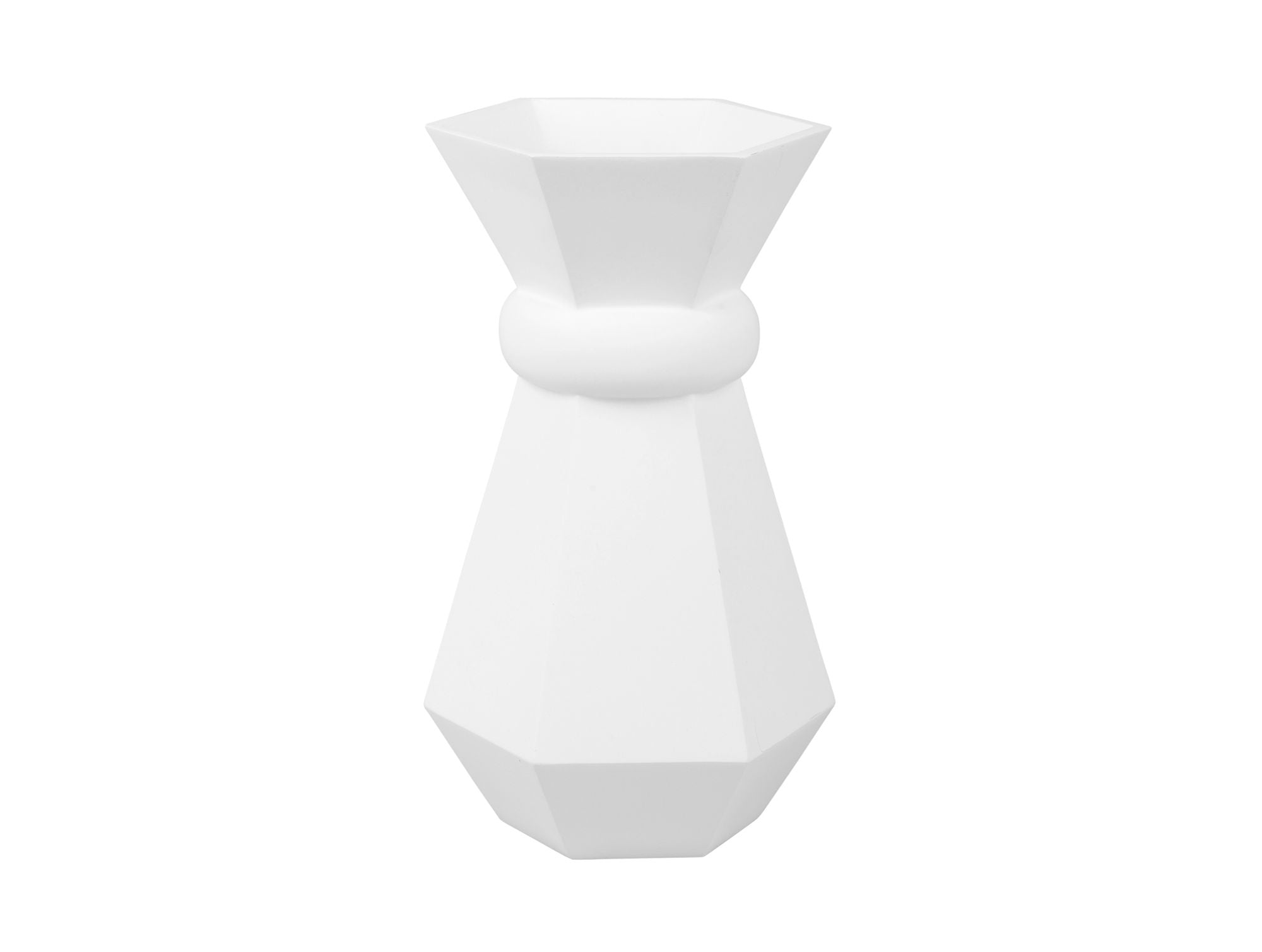 nuværende Vase Geo Queen polyresin hvid