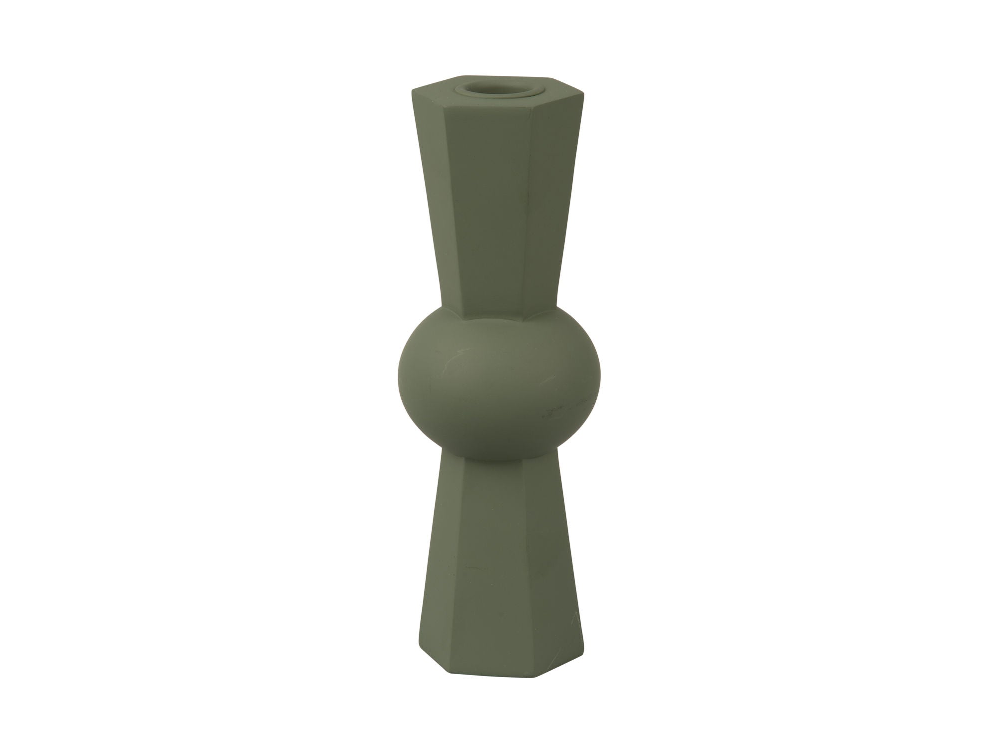 nutid Lysestage Geo Count polyresin junglegrøn