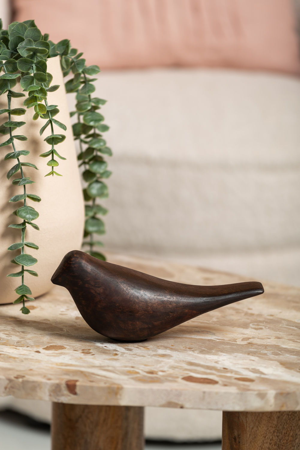 nutidens Statue Bird mango træ valnød lakeret