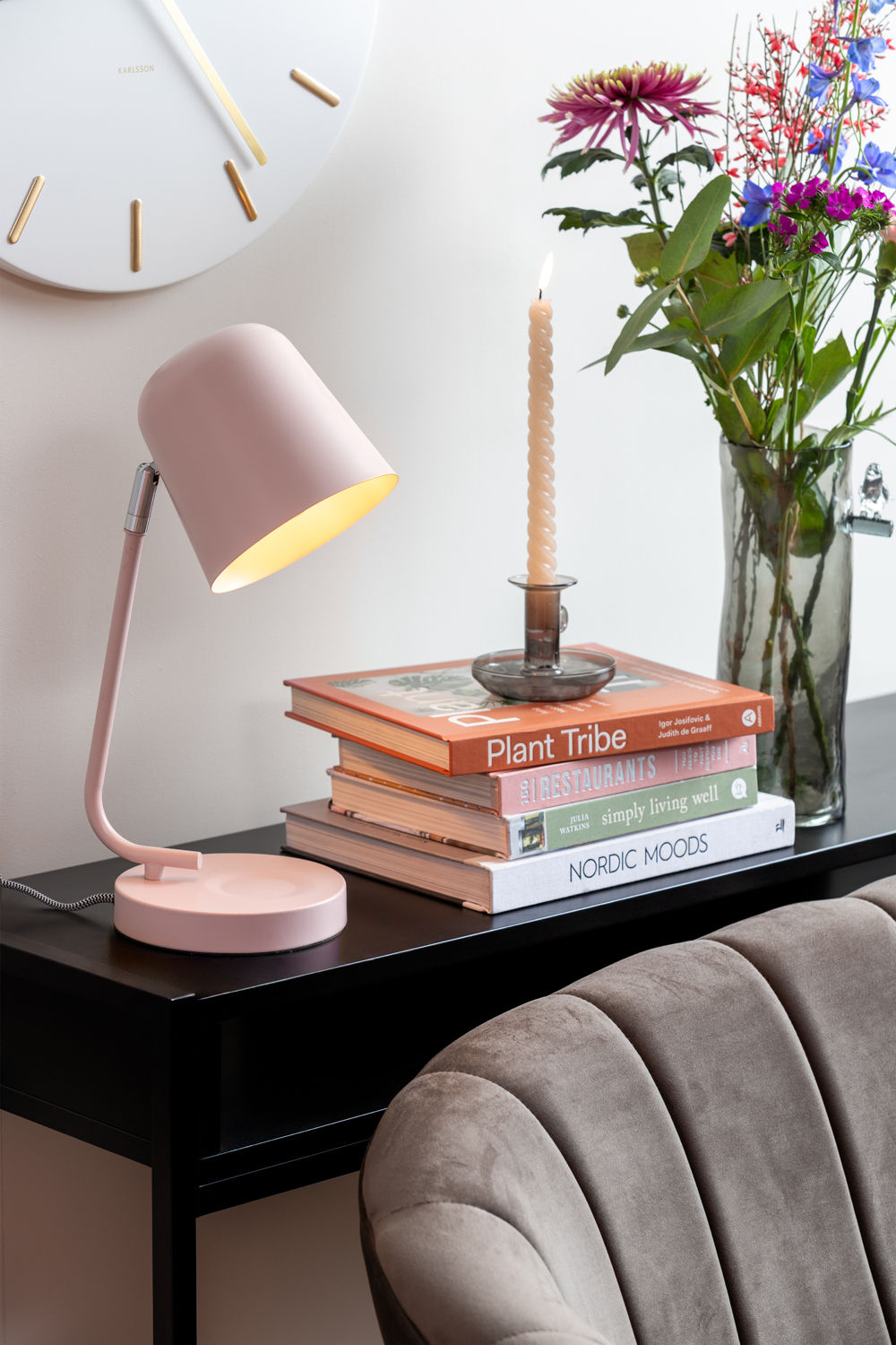 Leitmotiv Bordlampe Encantar mat blød pink