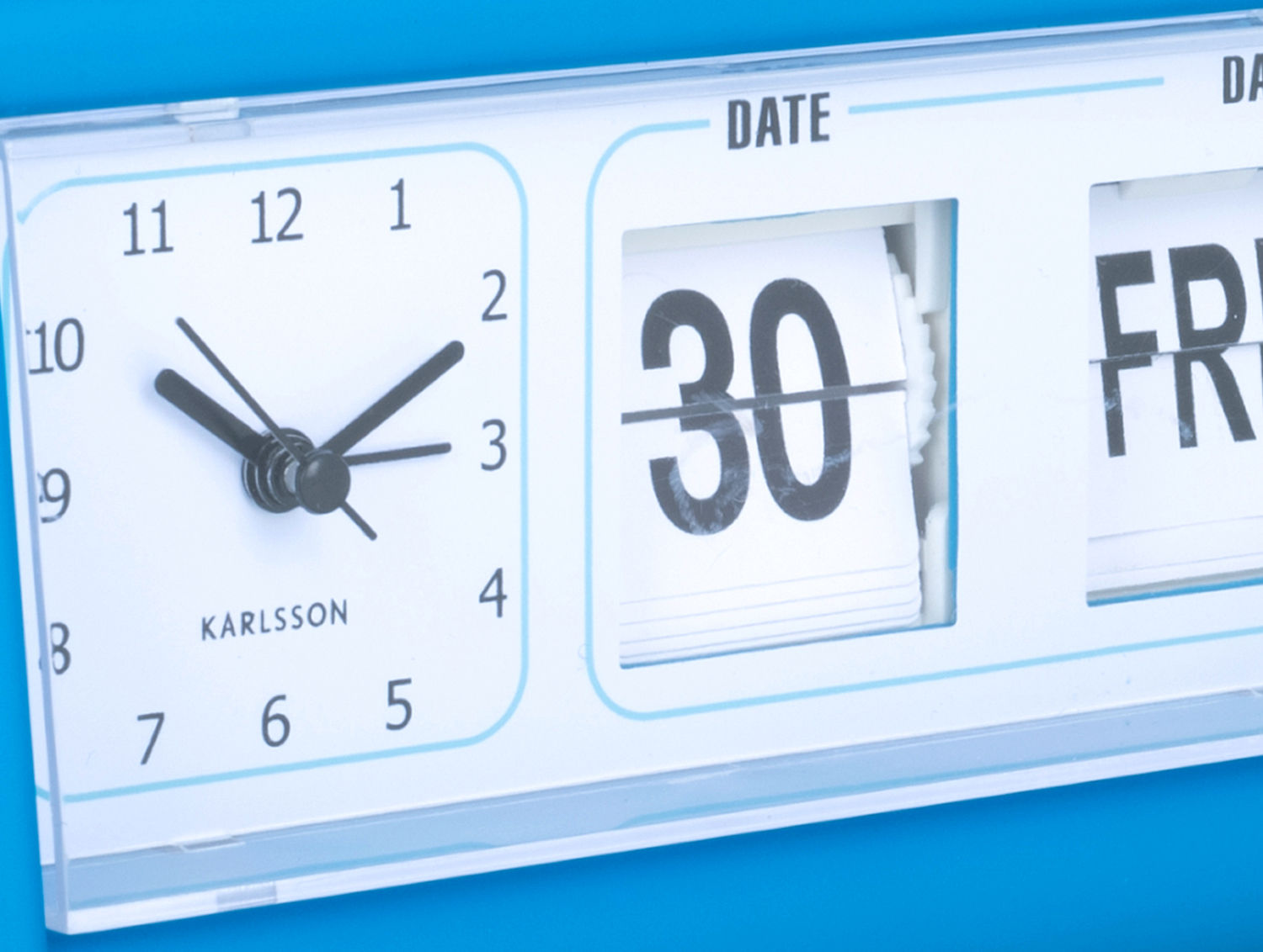 Karlsson Vækkeur Data Flip gummibelagt lys blå