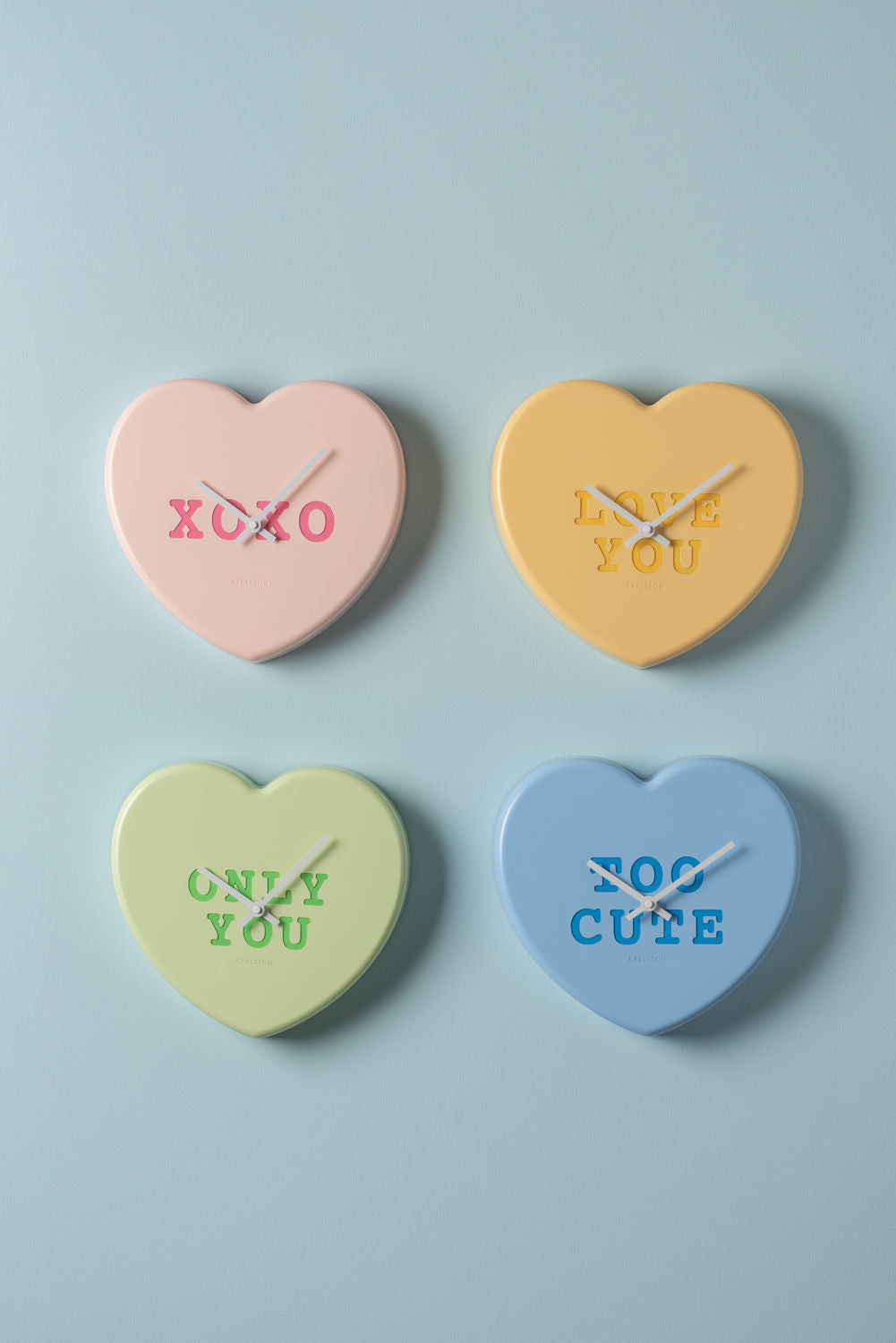 Karlsson Vægur Heart Candy blød grøn