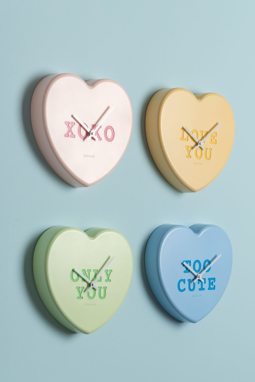 Karlsson Vægur Heart Candy blød grøn