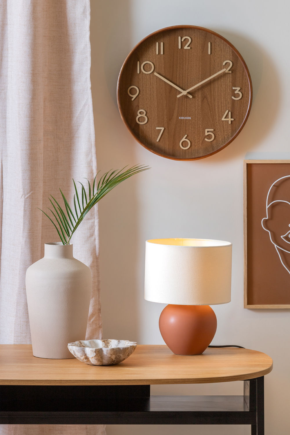 Leitmotiv Bordlampe Alma kegle mat karamelbrun