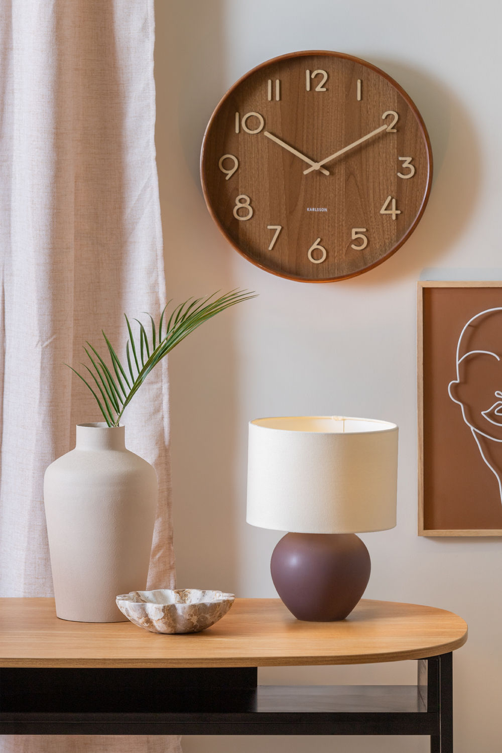 Leitmotiv Bordlampe Alma cone mat chokoladebrun