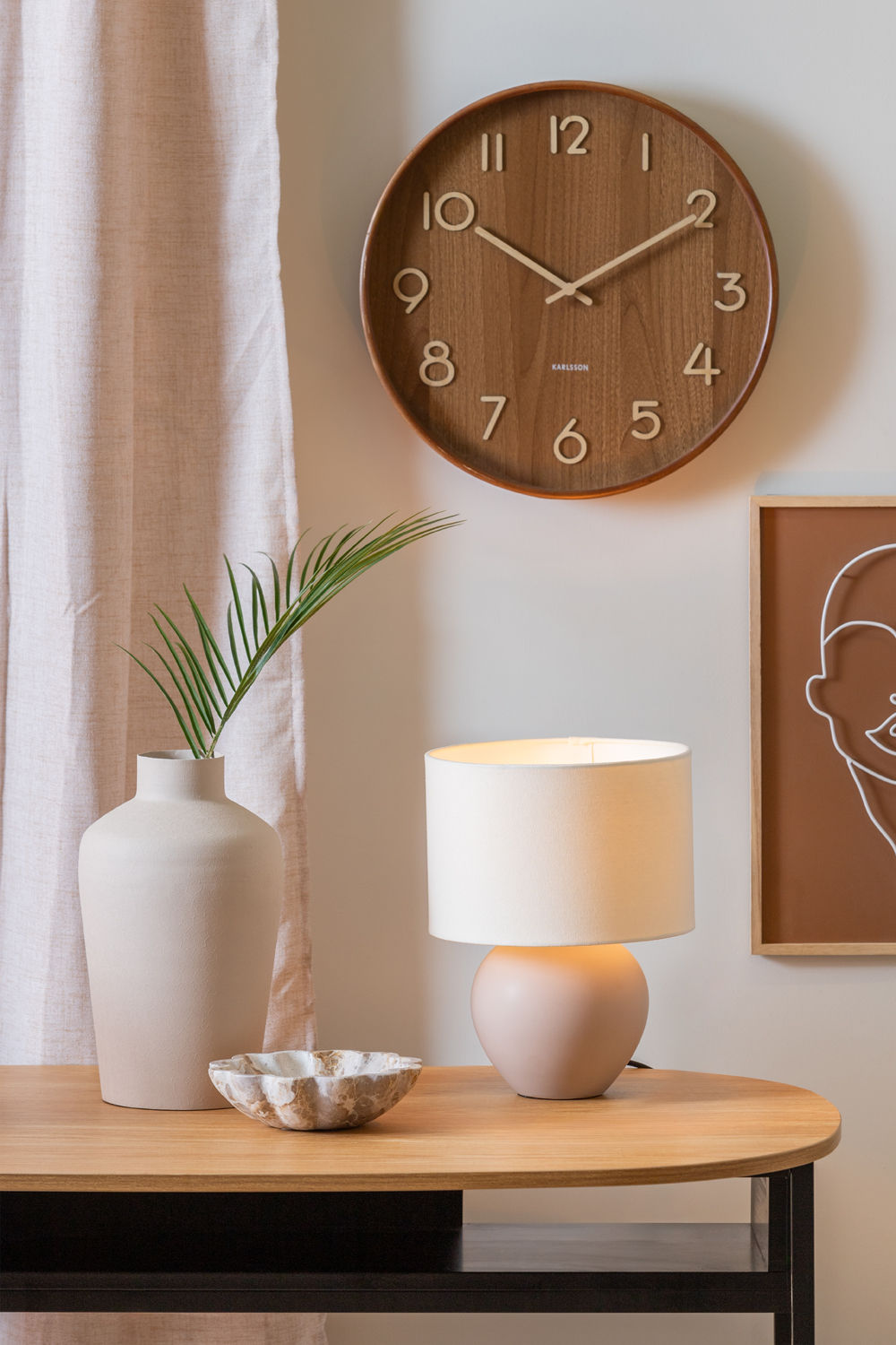 Leitmotiv Bordlampe Alma kegle mat sandbrun