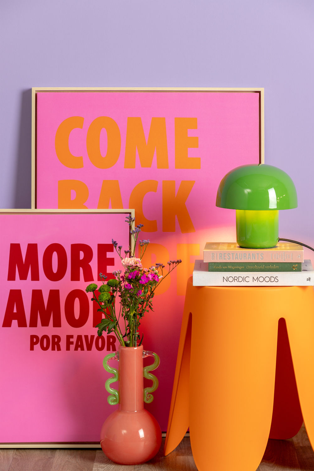 Leitmotiv Bordlampe Fat Mushroom Mini emalje lys grøn