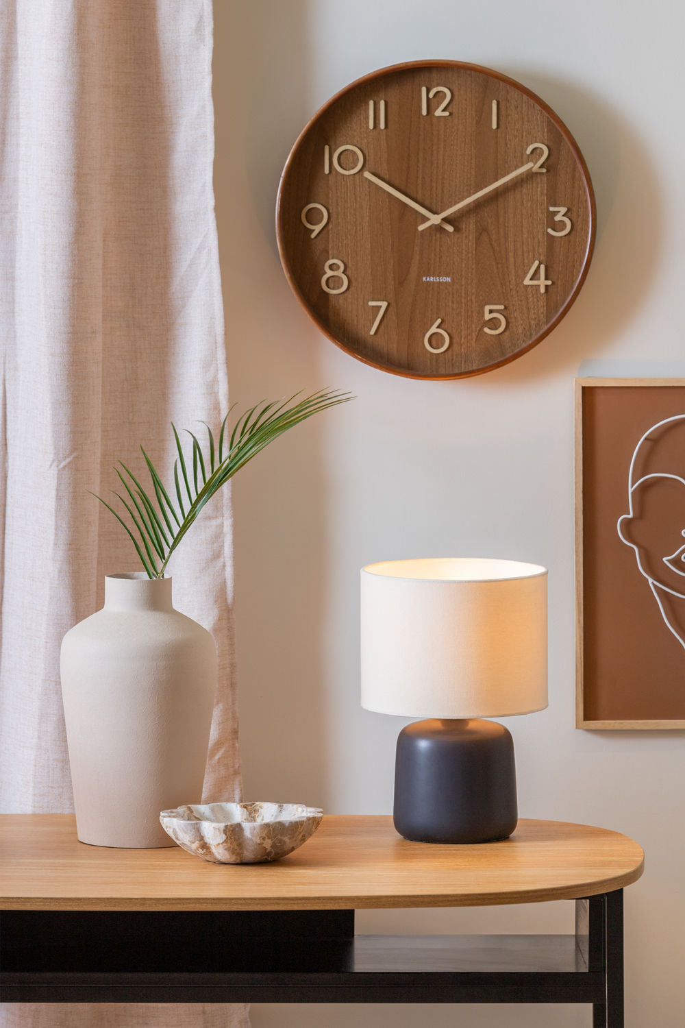 Leitmotiv Bordlampe Alma lige mat sort