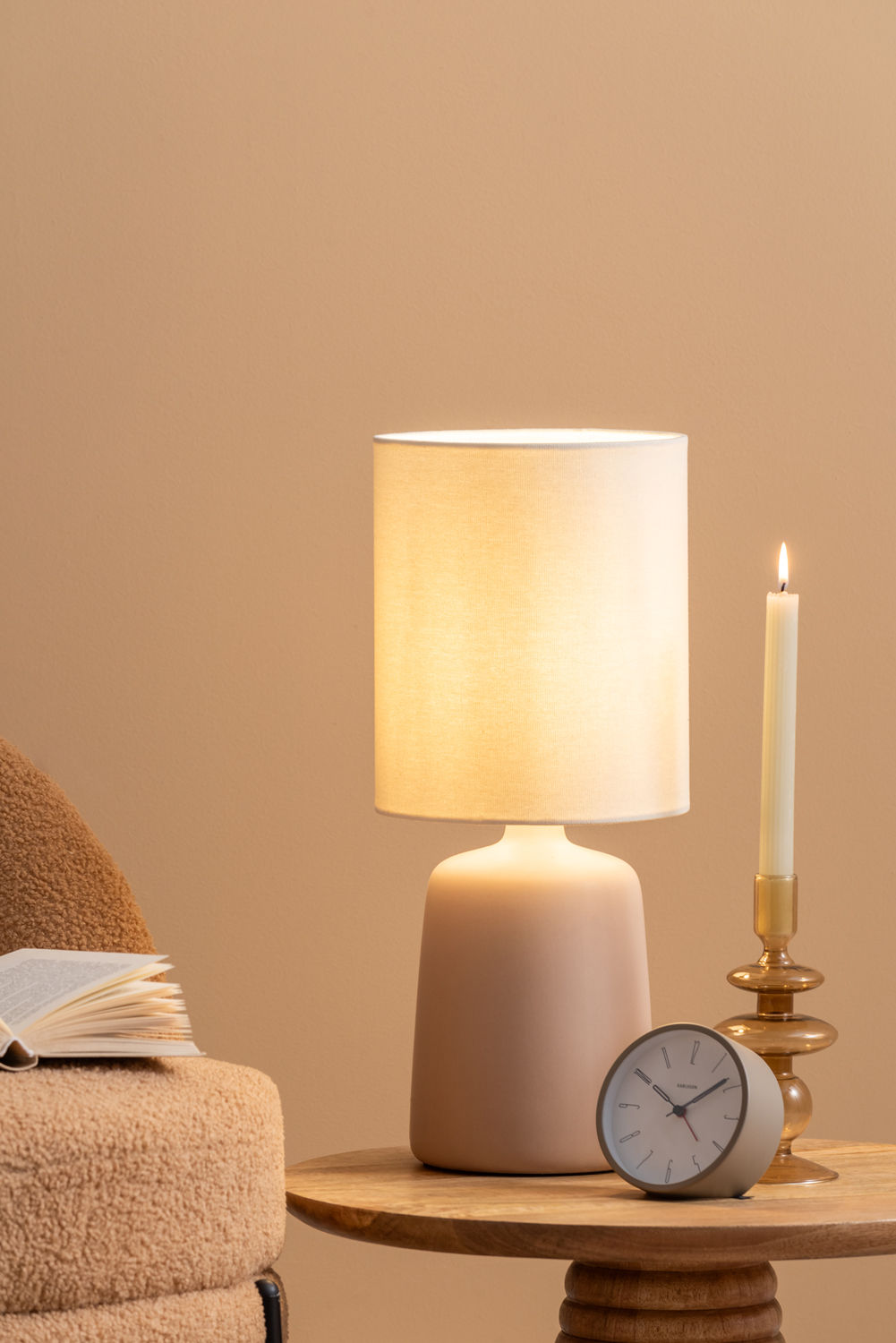 Leitmotiv Bordlampe Alma lige stor mat sandbrun