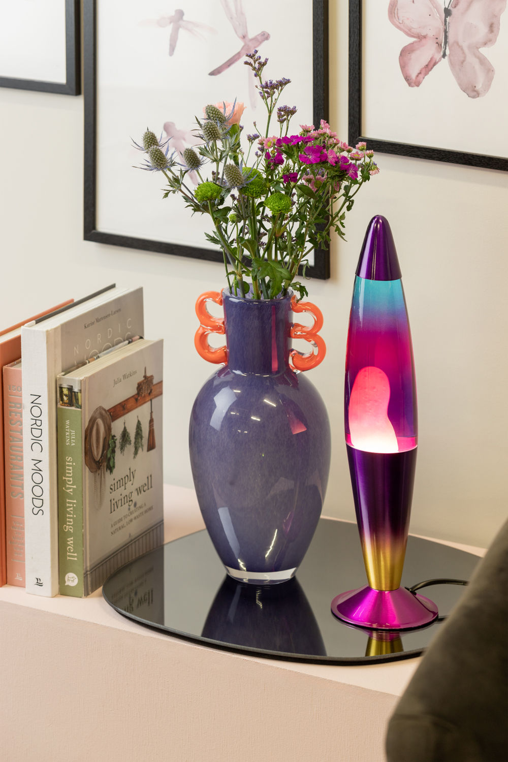 Leitmotiv Bordlampe Rainbow Rocket Lava flerfarvet, lilla