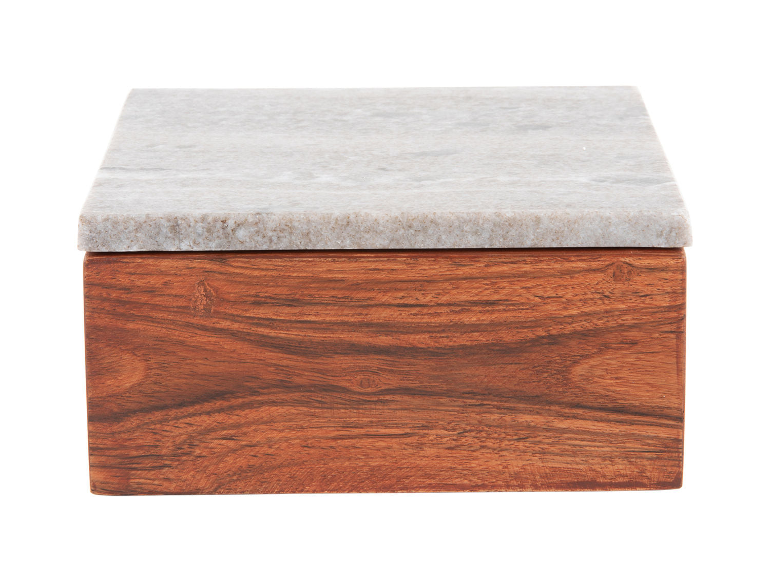 nutid Opbevaringsboks Acacia brun marmor låg