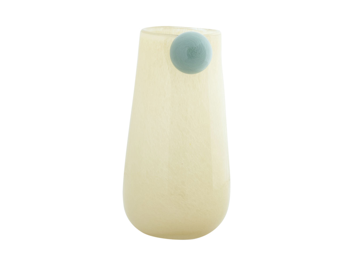 nutid Vase Bolita glas medium blød gul m. grå jade