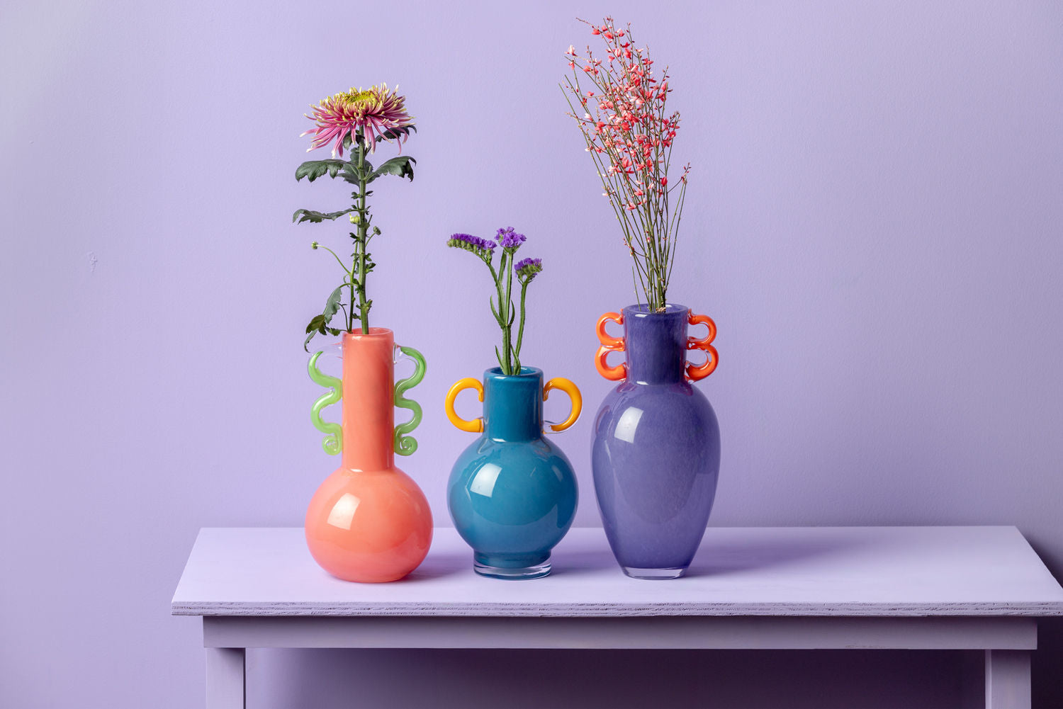 nutid Vase Fiesta glas store lys lilla, orange hanke