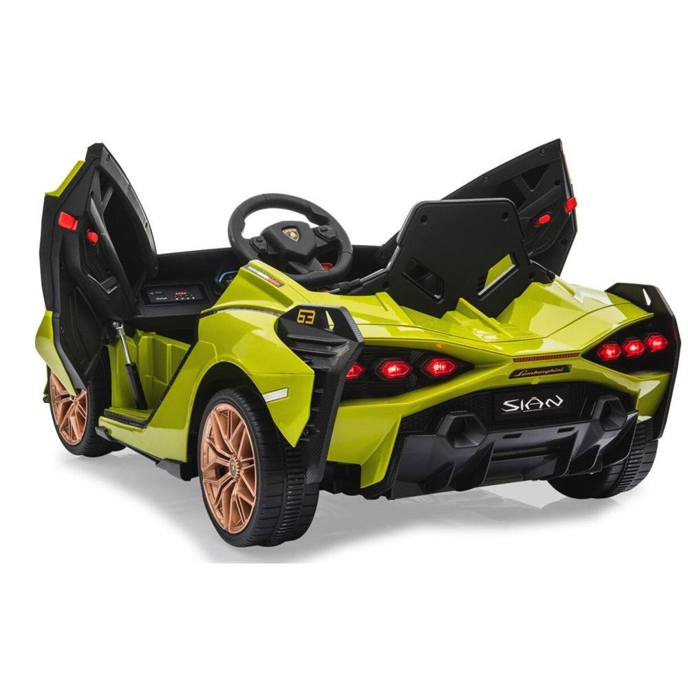 Lamborghini Sian med gummihjul 12V grøn