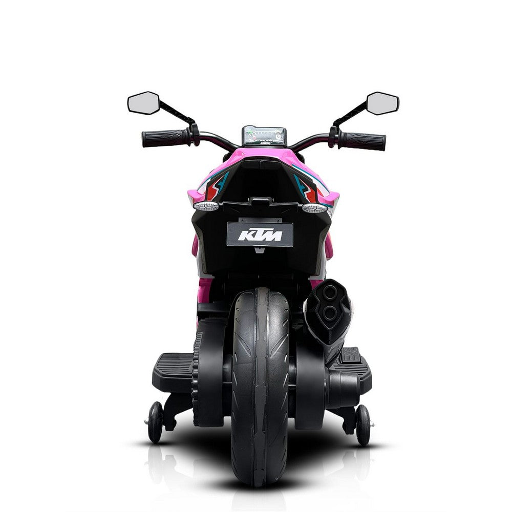 KTM X12 med gummihjul og lædersæde 12V pink