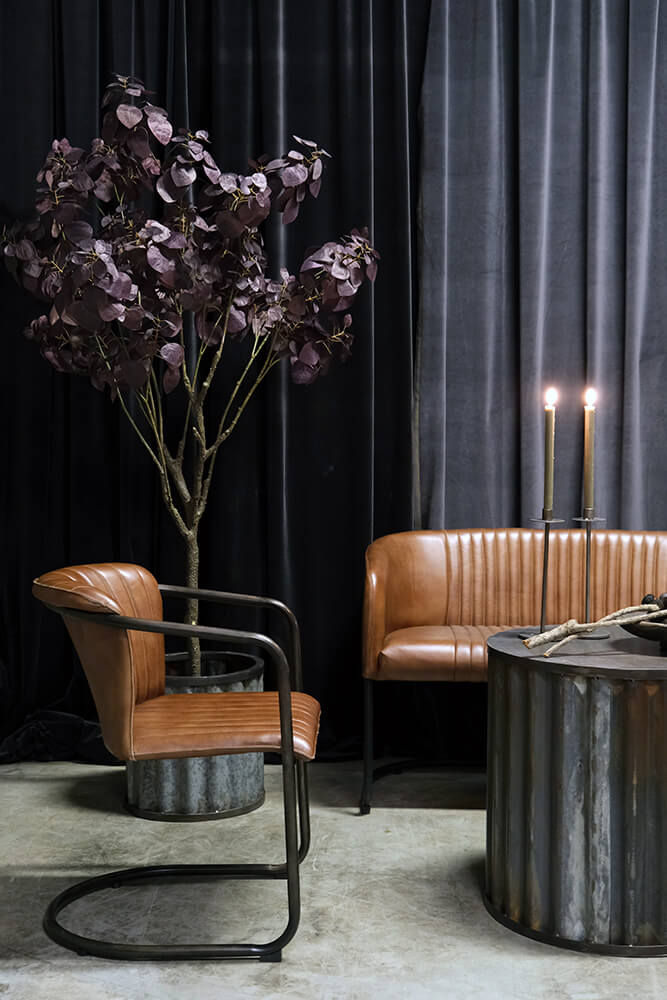 Trademark Living Harlem spisebordsstol med quiltet læder