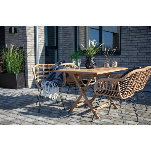 Trieste stol i polyrattan sæt af 2 med hynder natur 82x57x41 cm
