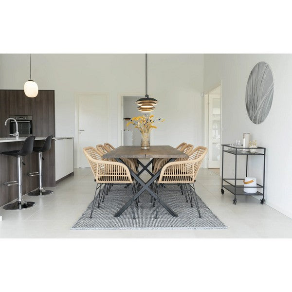 Trieste stol i polyrattan sæt af 2 med hynder natur 82x57x41 cm