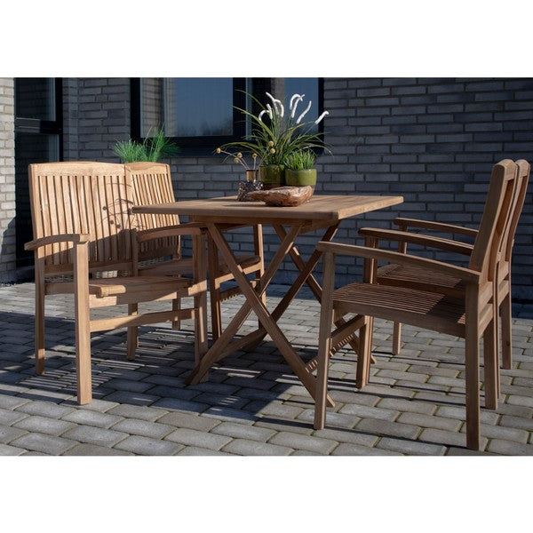 Oviedo Teak Spisebord i teaktræ, natur, 120x80x75 cm