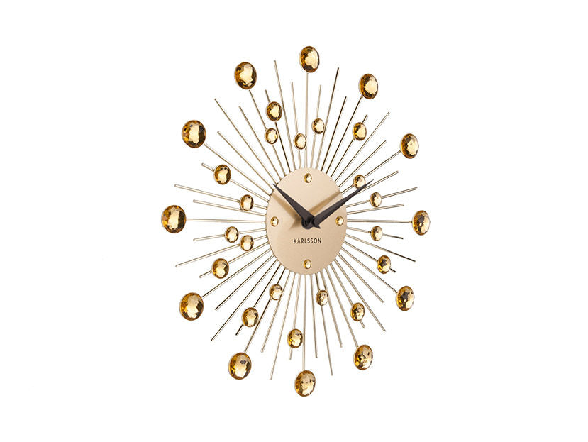 Karlsson Vægur Sunburst krystal guld medium