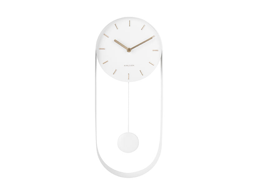 Karlsson Vægur Pendulum Charm stål hvid