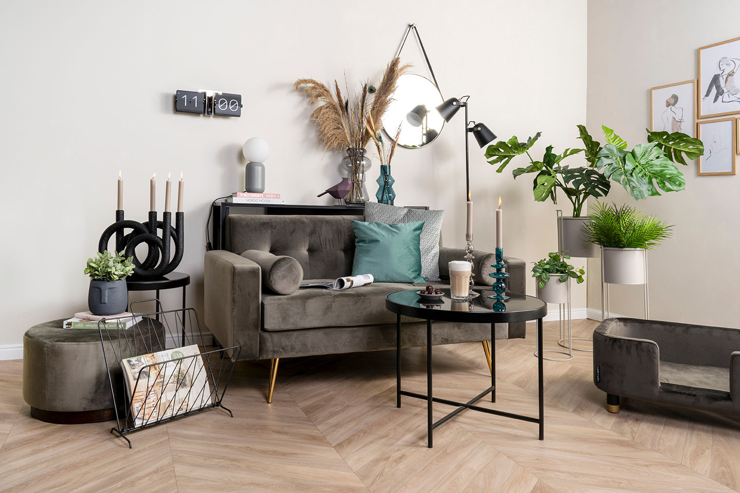 nutid Magasinhylde Diamond Raster metal mat sort