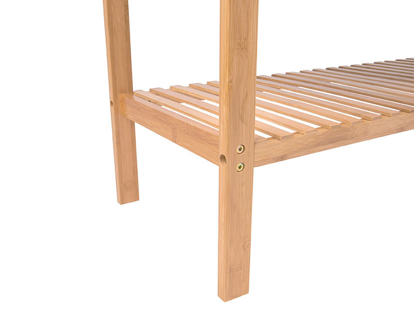 Leitmotiv bænk bue bambus m. gråt stof