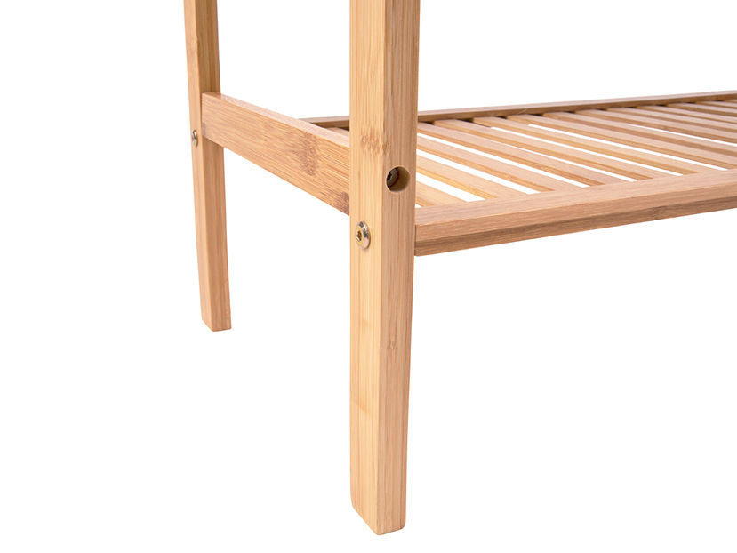 Leitmotiv bænk Dure bambus m. gråt stof