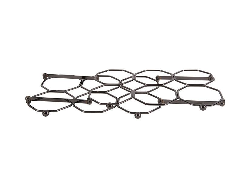 Nutidens Vinreol til 6 flasker vin - Honeycomb mønster smokey grey