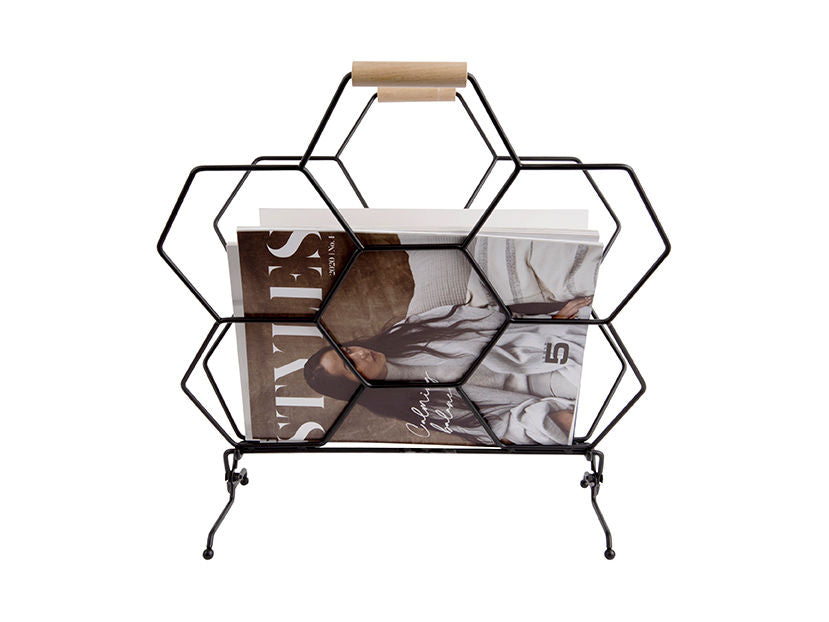 nutid Magasinhylde Honeycomb mat sort