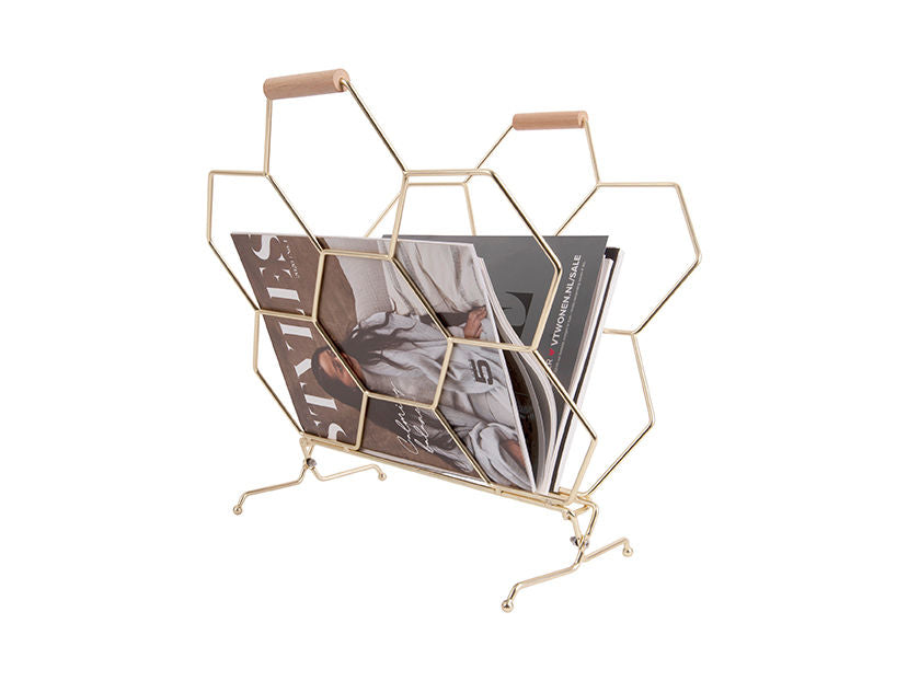 nutid Magasinstativ Honeycomb forgyldt