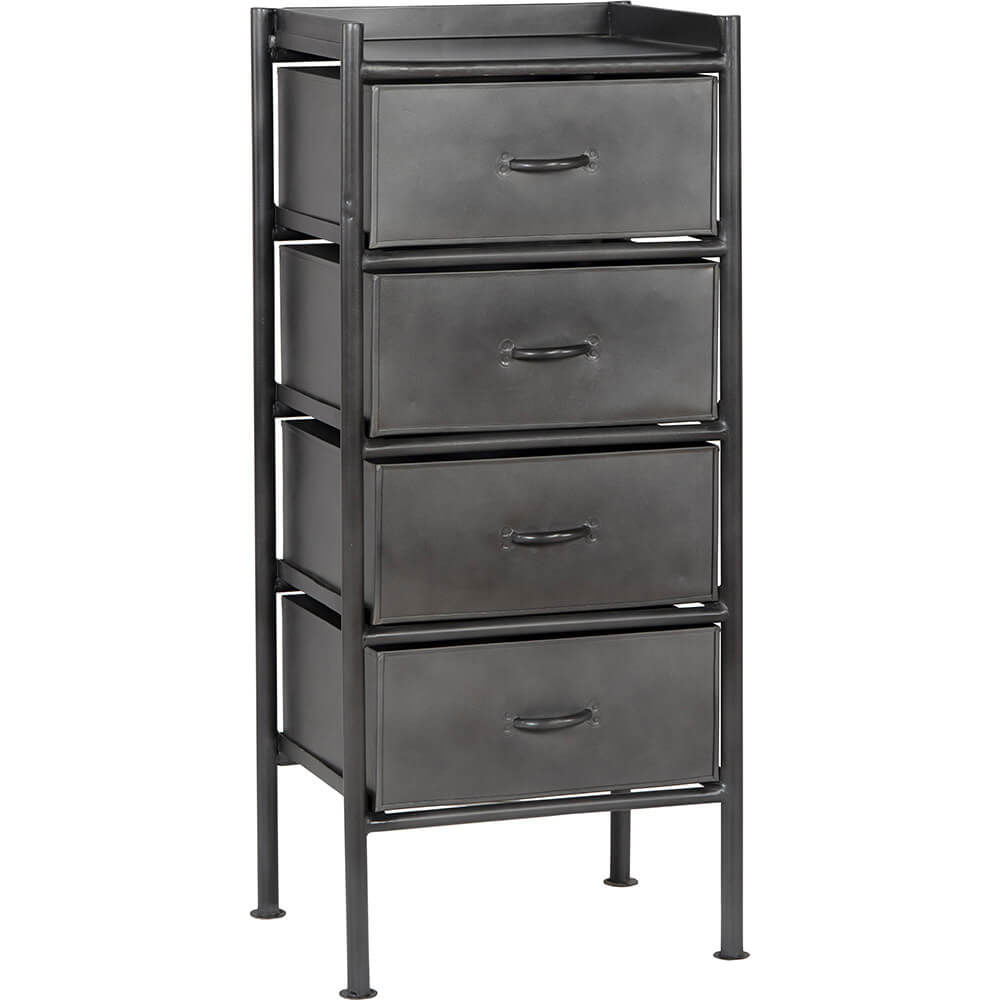 Trademark Living Saga kommode grå - 4 skuffer