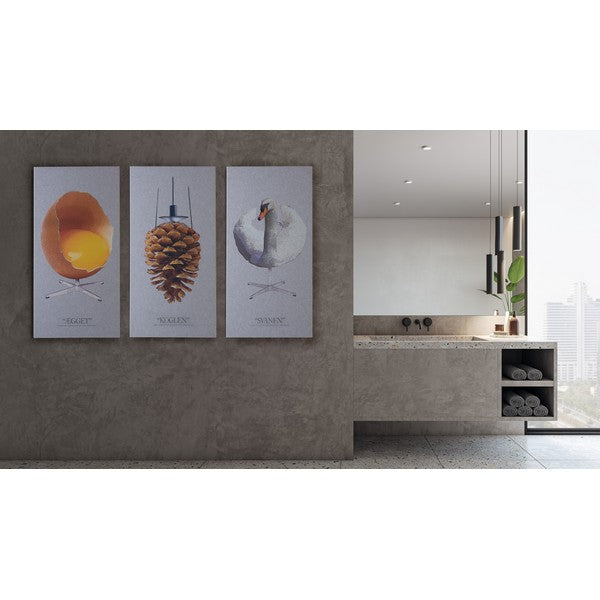 Akustikbillede Ægget hvid 9x600x1200 mm