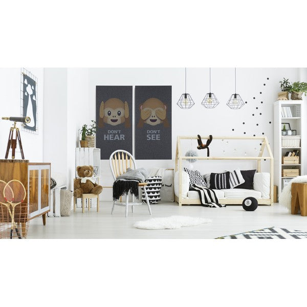 Akustikbillede Don´t speak abe hvid 9x600x1200 mm