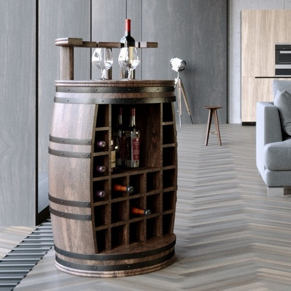 Barskab vintønde Rosey-X mørk Ø55x80 cm