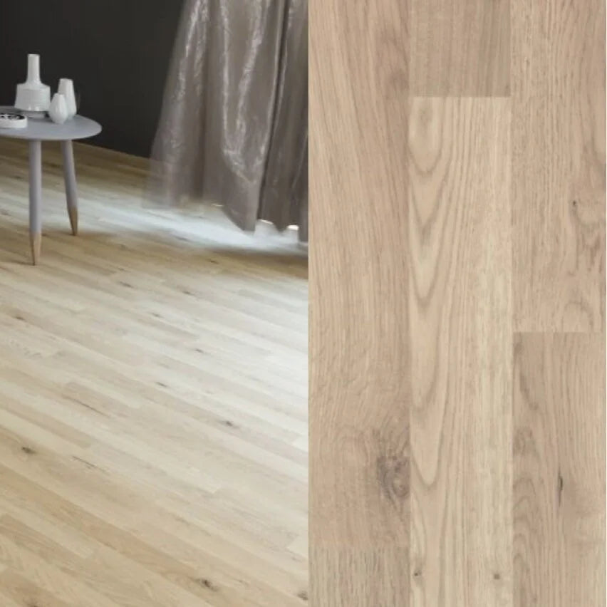 Laminatgulv 3 stav eg hvid 2,67 m2