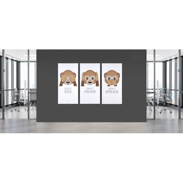 Akustikbillede Don´t speak abe hvid 9x600x1200 mm
