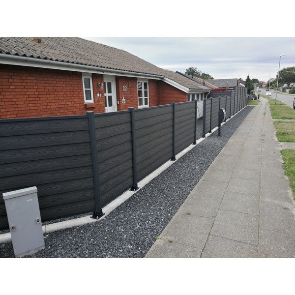 Kirkedal Alu black top/bundskinne 1800 mm