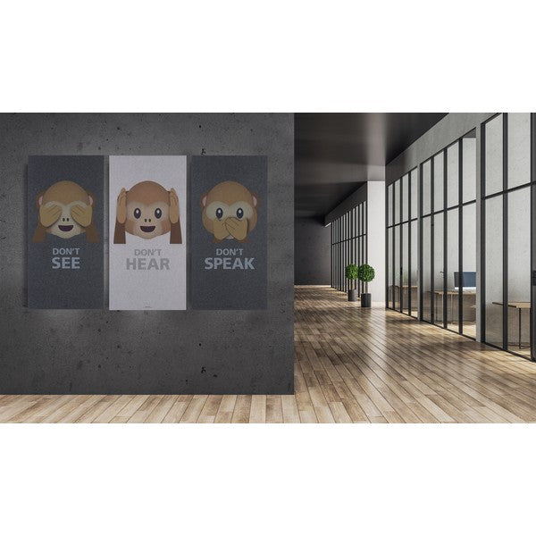 Akustikbillede Don´t speak abe hvid 9x600x1200 mm