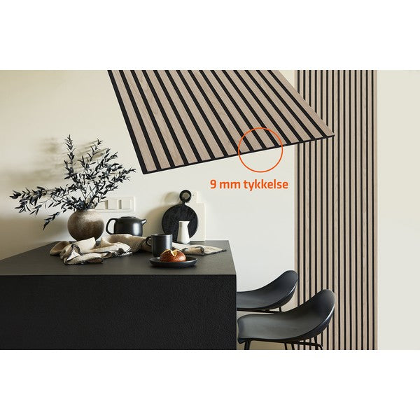 FibroTech akustikpanel LIGHT 9x600x2500 mm - Light oak 5 stk